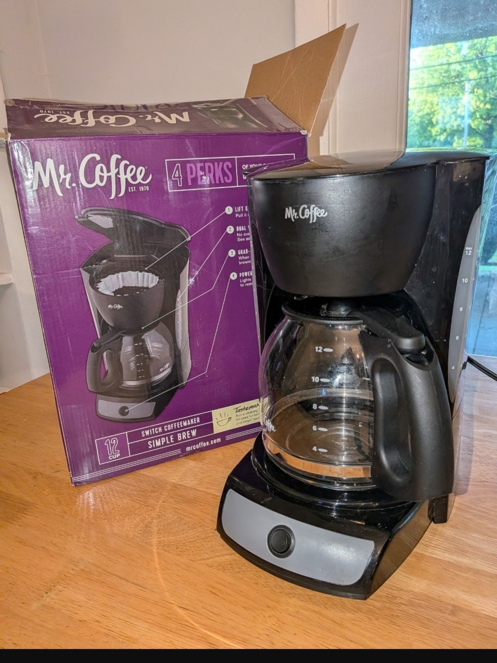 Mr. Coffee Black 12-Cup Drip Coffee Maker - Simple Brew